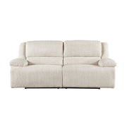 Modern Power Reclining Sofa Set 2pc Comfort Sofa Loveseat Charging Port Vanilla Beige Microfiber Upholstery Living Room Furniture