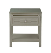 Dylan - Wooden End Side Table Nightstand With Glass Top And Drawer
