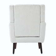 Modern Accent Chair, Arm Chairs For Living Room, Upholstered Mordern Armchair, Comfy Soft Padded Lounge Chair In Small Space, Bedroom, With Pillow, Solid Wood Leg