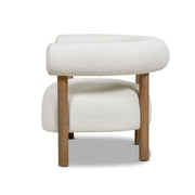 Fuji - Mid Century Modern Barrel Accent Arm Chair - Ivory White