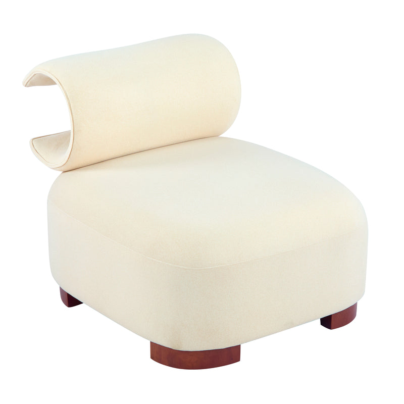 Modern Beige Polyester Accent Chair for Living Room - Pet-Friendly, 330 lbs Weight Capacity, Stylish & Durable Design