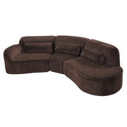 Modern Curved Sectional Sofa with High-Density Fully Compressed Sponge and Chaise Lounge, 3-Piece Set, Fully Assembled Right Hand Facing, Perfect for Living Room, Lounge