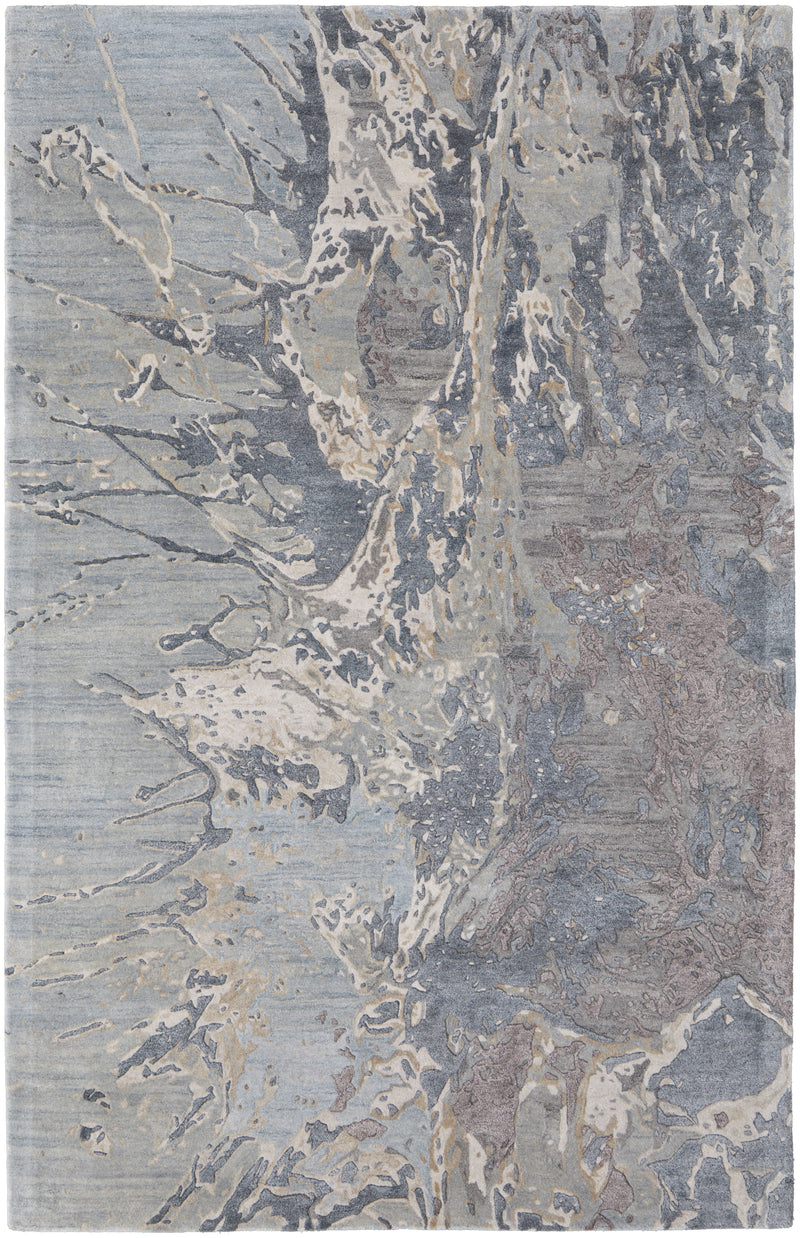 Zarah Modern Watercolor, Blue/Taupe/Green