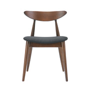 Mid-Century Modern 5-Piece Dining Set with Rubberwood Frame, Ergonomic Chairs in Walnut and Charcoal Finish