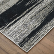 Micah Modern Abstract, Black/Silver/Gray
