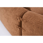 Compression Sponge Sofa Orange Curved Modular Sectional, 30D High-Density Chenille Sleeper Couch for Apartment, Living Room,110'L
