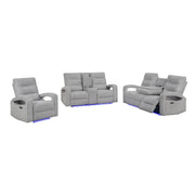 ISOLDE GREY 3PC POWER RECLINING LOVESEAT, SOFA AND RECLINER