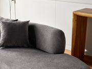 90' Curved Sofa with Throw Pillows, 4 Seater Luxury Velvet Couch with Half Moon Design and High-Density Foam, Ideal for Modern Living Room, Office & Apartment, Grey