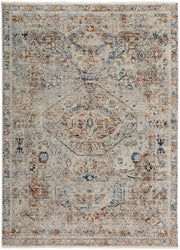 Kaia Transitional Medallion, Tan/Orange/Red