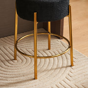 Round Bar Stools (Set of 2), Contemporary Upholstered Dining Stools For Kitchens, Coffee Shops And Bar Stores - Legs