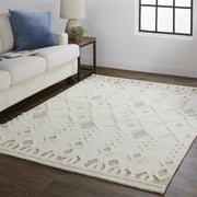 Anica Transitional Trellis & Lattice, Ivory/Tan/Silver