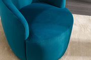 Swivel Accent Armchair Barrel Chair With Powder Coating Metal Ring