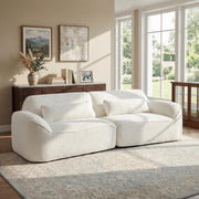 Modern Curved Sofa with High-Density Fully Compressed Sponge and Chaise Lounge, 2-Piece Set, Fully Assembled Right Hand Facing, Perfect for Living Room, Lounge