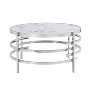 Elegant Round Table With Sintered Stone Top & Sturdy Metal Frame
