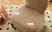 Cute Accent Chair with Solid Wood Legs, Living Room Chair with Soft Fabric Cushion, Cozy Bedroom Chair, Comfy Armless Reading Chair for Apartment, Waiting Room, Balcony (Camel)
