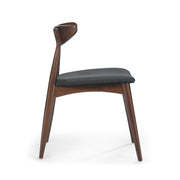 Mid-Century Modern 5-Piece Dining Set with Rubberwood Frame, Ergonomic Chairs in Walnut and Charcoal Finish