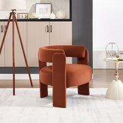 Accent Chair for Living Room, Velvet Comfy Single Sofa Chair Mid-Century Modern Armchair Wooden Legs for Bedroom Office Reading