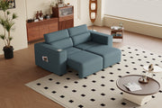 Power Reclining Sofa, Electric 3-Seat Recliner Sofa Modular Recliner Couch with Bluetooth stereo, Wireless Charging, Side Pocket, Power Recliner Couch for Living Room, Home Theater, Apartment