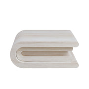 33.86 Inch Square Faux Travertine Pattern Coffee Table for Living Room,MDF Table,Modern Design Irregular Coffee Table with Layered Base for Office,Apartment,No need Assembly