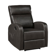 Reclining Sofa Set 3pcs Espresso Faux Leather Sofa Loveseat Chair Side Pockets Plush Foam Comfort Modern Wall-Hugger Design Living Room Furniture