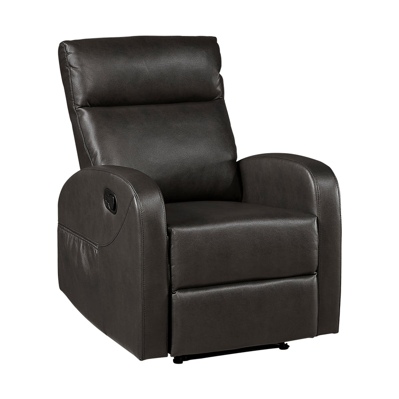 Reclining Sofa Set 3pcs Espresso Faux Leather Sofa Loveseat Chair Side Pockets Plush Foam Comfort Modern Wall-Hugger Design Living Room Furniture