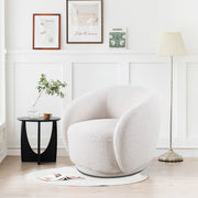 Swivel Accent Chair, Boucle Fabric Upholstered Barrel Chair, Single Sofa Single Armchair for Living Room