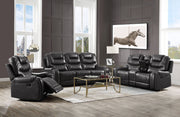 Braylon - Magnetite Synthetic Leather Manual Recliner Sofa - Brown
