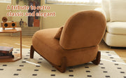 Cute Accent Chair with Solid Wood Legs, Living Room Chair with Soft fabric Cushion, Cozy Bedroom Chair, Comfy Armless Reading Chair for Apartment, Waiting Room, Balcony,Set of 2 (Caramel)