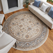 Celene Traditional Bordered, Tan/Ivory/Gray
