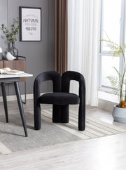 Contemporary Designed Velvet Fabric Upholstered Accent/Dining Chair /Barrel Side Chairs Kitchen Armchair for Living Room set of 2 (Black Velvet)