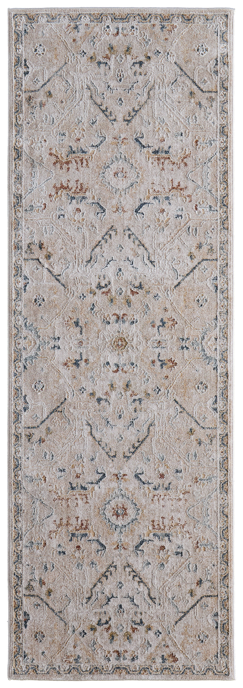 Pasha Transitional Distressed, Taupe/Ivory/Blue
