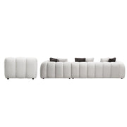 Manilla - Sectional Sofa With Chair - Ivory White