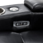 270° Power Swivel Recliner Home Theater Chair With Hidden Arm Storage, LED Light, Cup Holder, And Tray Table