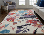 Dafney Transitional Floral & Botanical, Red/Blue/Purple