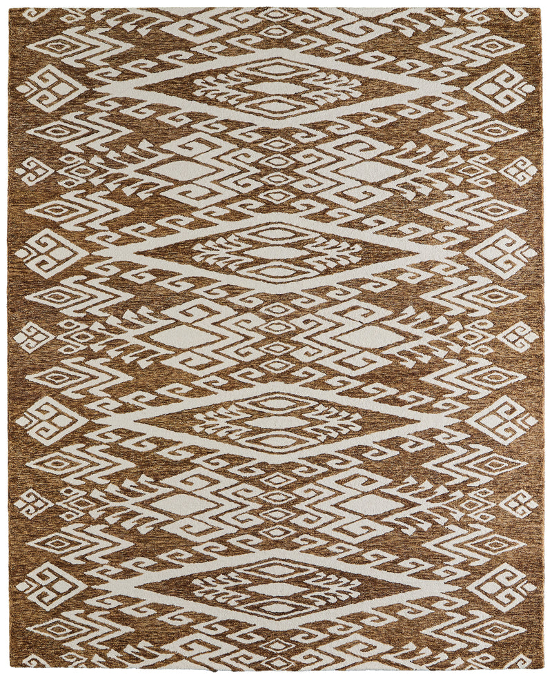 Wallace Transitional Medallion, Brown/White