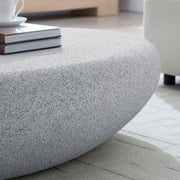 53.35''Fiberglass Elliptical Coffee Table for Living Room Vintage Table,Matte Rocks Table front of the Sofa, Irregular Center Table,No Need Assembly