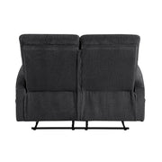 Reclining Sofa Set 3pc Dark Gray Sofa Loveseat Chair with Side Pockets Plush Foam Comfort Modern Wall-Hugger Design Living Room Furniture