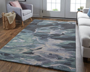 Amira Transitional Abstract, Green/Blue/Black