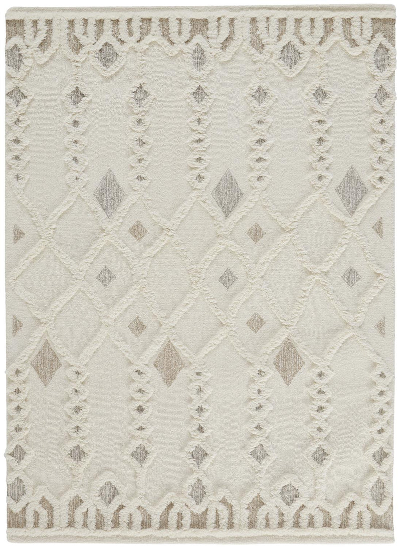 Anica Transitional Trellis & Lattice, Ivory/Tan/Silver