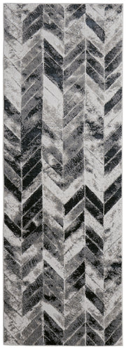 Micah Modern Chevron, Black/Gray/Silver