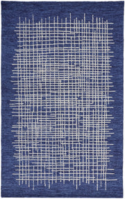 Maddox Transitional Abstract, Blue/Ivory