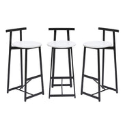 Modern Bar Stools With Backrest For Kitchen (Set of 3)