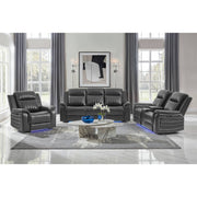 IAN CHARCOAL 3PC POWER SOFA, LOVESEAT AND RECLINER SET