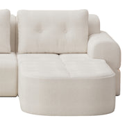 Modular Sectional Sofa Couch with Chaise, Full-Foam Structure, Compression Packaging Design, Woven Texture Upholstery, Oversized Modern Sofa for Living Room