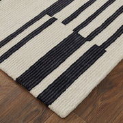 Maguire Transitional Abstract, Ivory/Black
