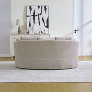 73.82' Wide Curved Sofa, Modern Luxury Plush Chenille Extra-Deep Seat, 5 Removable Cushions, Suitable For Small Spaces, Living Rooms, Bedrooms,Taupe