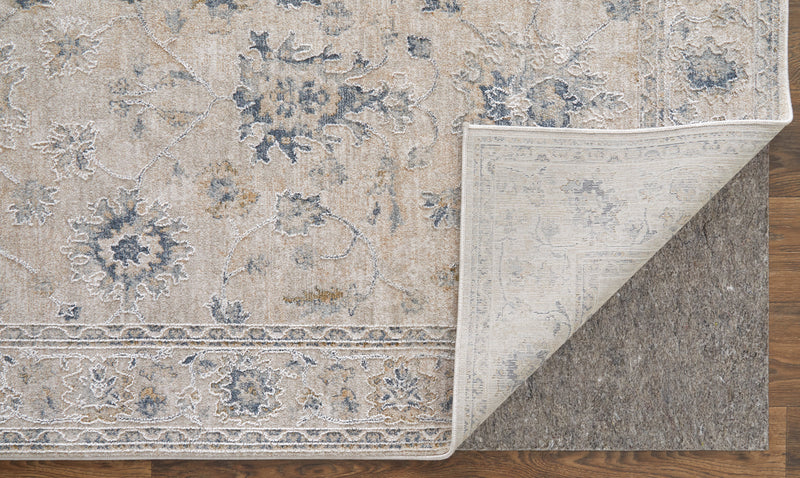 Pasha Transitional Floral & Botanical, Ivory/Taupe/Blue