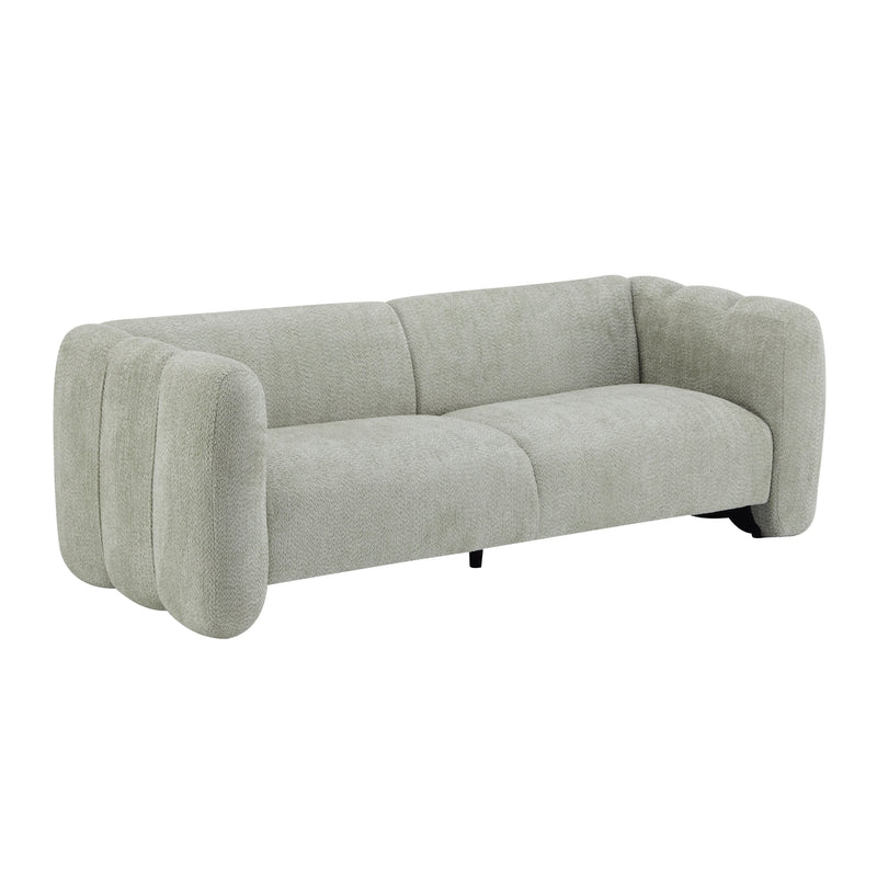 Tonson 83' 3-Seater Boucle Sofa,Wave Design, Living Rooms,Bedrooms,Apartment Office,Light Green