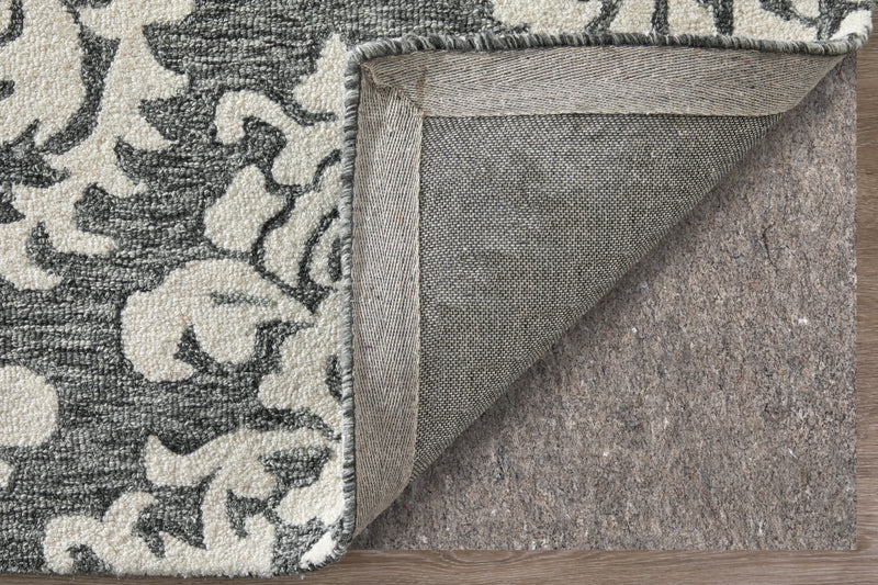 Belfort Traditional Floral & Botanical, Gray/Ivory/Black
