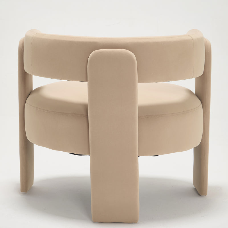 Accent Chair for Living Room, Velvet Comfy Single Sofa Chair Mid-Century Modern Armchair Wooden Legs for Bedroom Office Reading